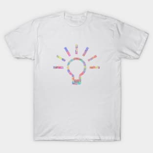 Light Bulb Idea Silhouette Shape Text Word Cloud T-Shirt